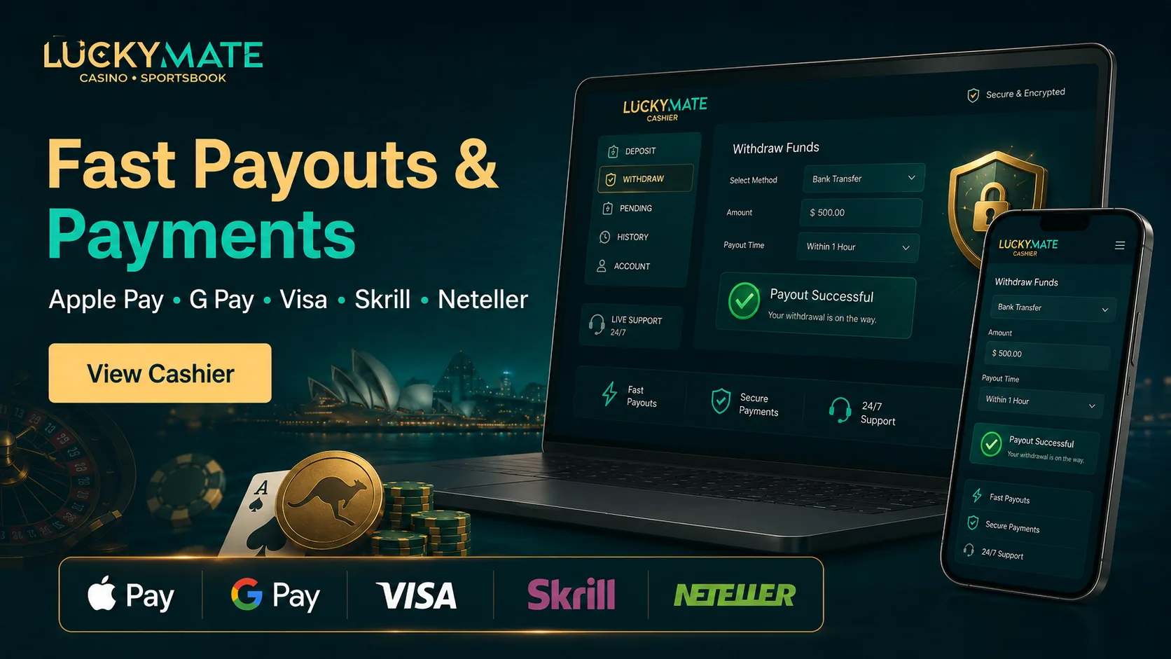 Luckymate payout and e-wallet checks