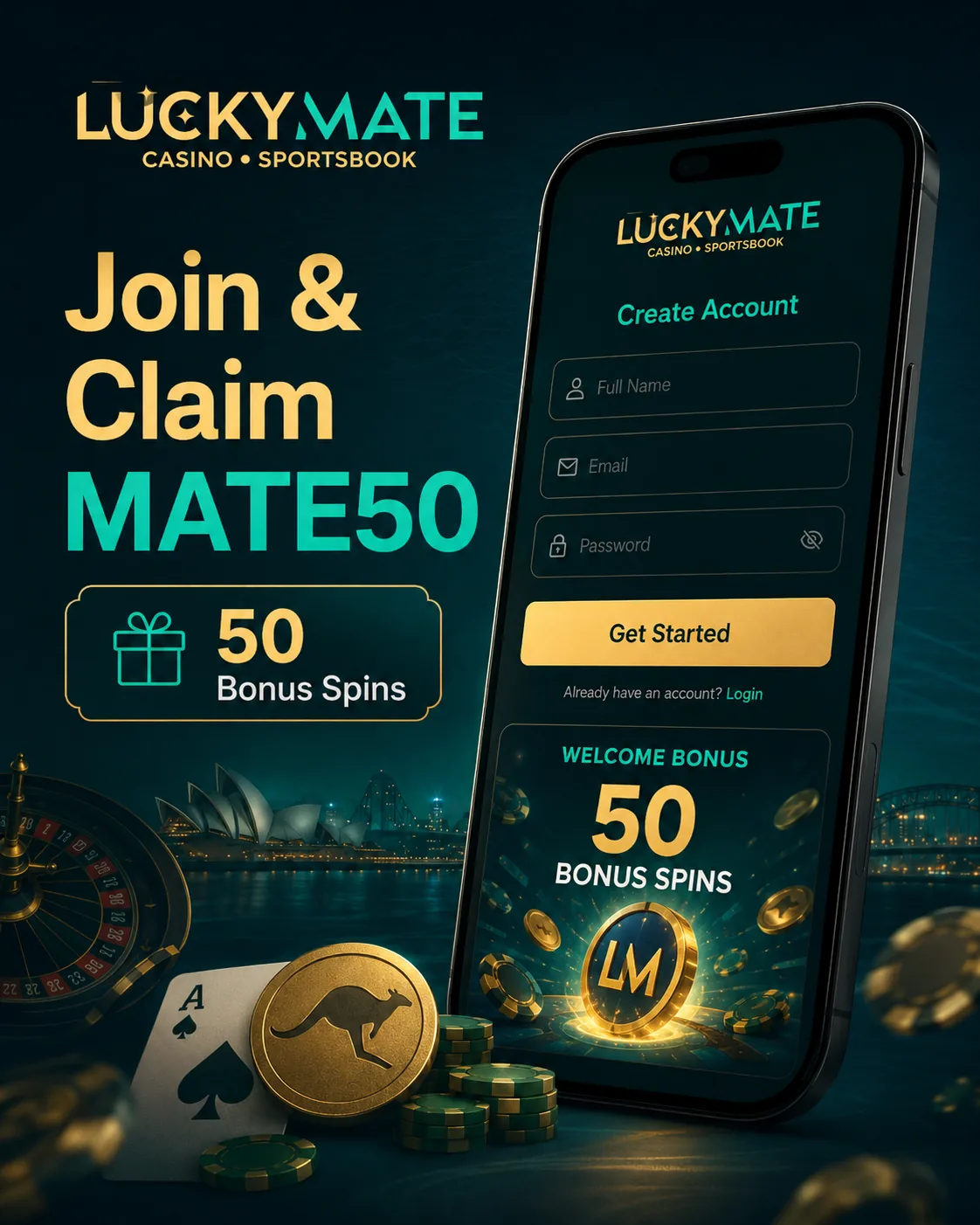 Luckymate registration and bonus claim flow