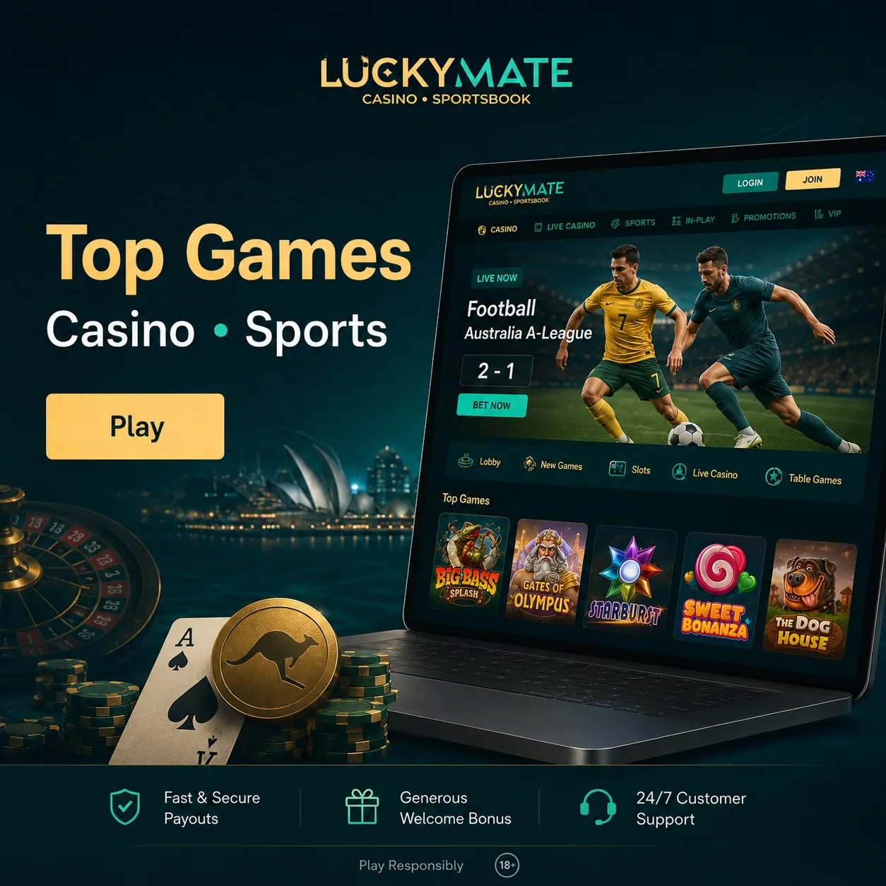 Luckymate casino game library preview